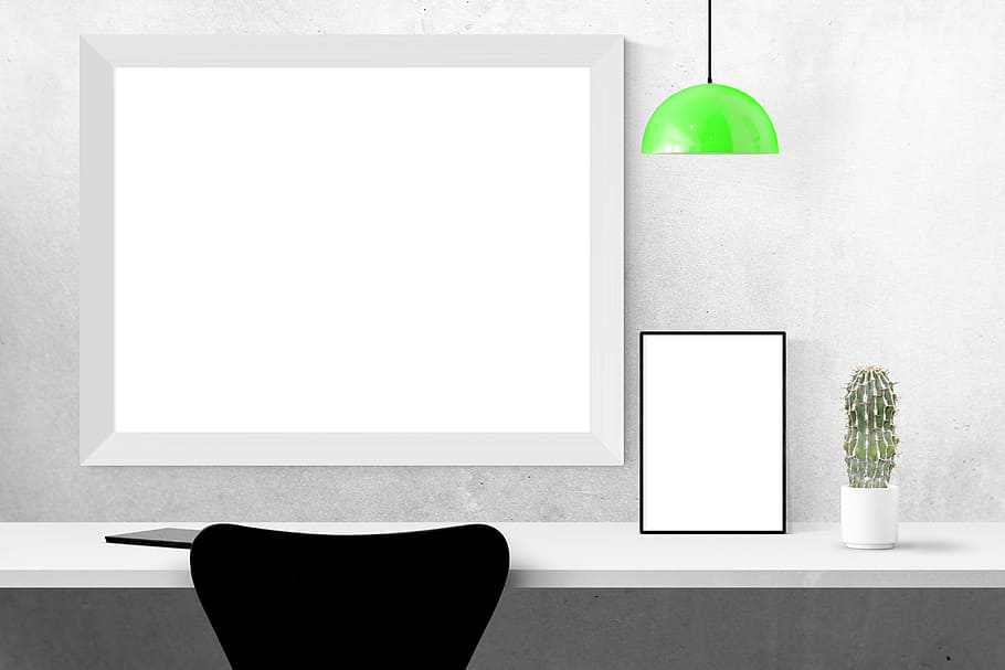 specchio, scrivania, cactus, modello, parete, manifesto, finto, telaio, interno, copia spazio, nessuno, in casa, cornice, vuoto, Colore bianco, caratteristica della parete, colore verde, design, pianta in vaso, tavolo, pianta, creatività, forma, sospeso, attività commerciale, colore nero, carta, pianta della casa, 5K