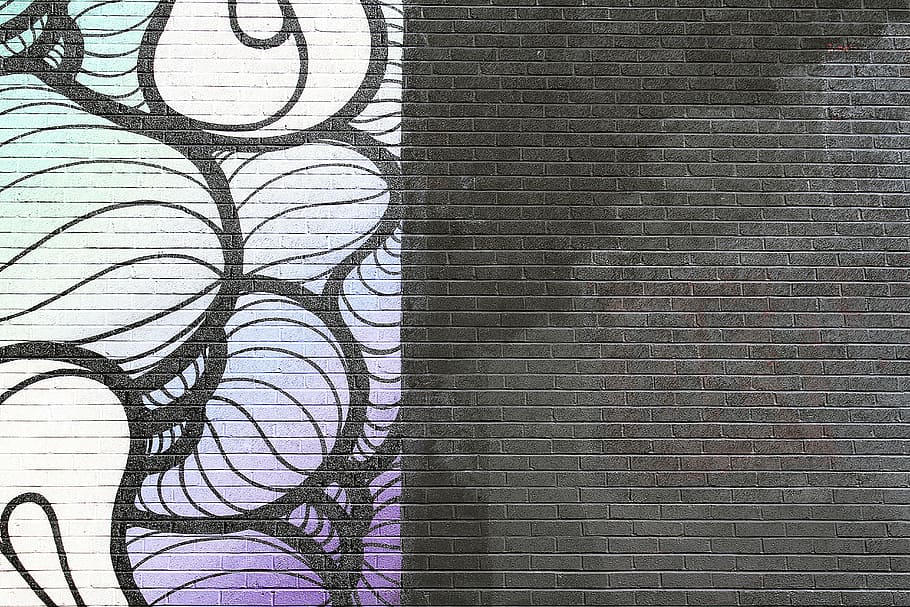 sense títol, paret, maons, pintura, patró, negre, art, resum, línies, corbes, graffiti, cap gent, dia, primer pla, a l'interior, estructura construïda, arquitectura, creativitat, disseny, funció de construcció de parets, art i artesania, fons, exterior de l'edifici, marc complet, seguretat, textura, a l'aire lliure, metall, edifici, ferro, 5K