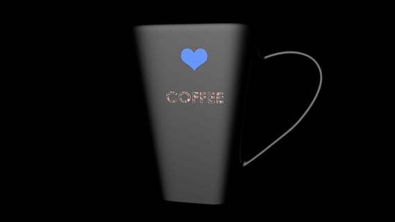 te, kop, 3d, kærlighed, positive følelser, indendørs, meddelelse, hjerte form, emotion, tæt på, sort baggrund, studio skud, tekst, vestlige script, ingen mennesker, enkelt objekt, kaffe, krus, mørk, teknologi, kopiere plads, kaffe - drikke, computer ikon, valentins dag - ferie, 1080P, CC0, offentligt domæne, royaltyfrie