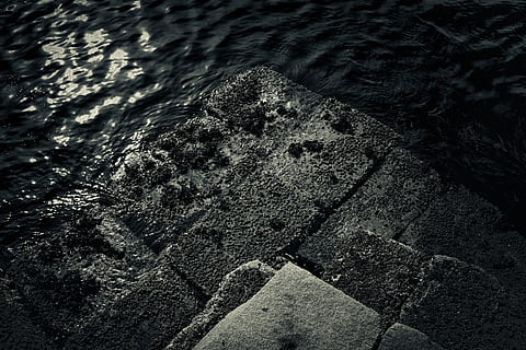 anivellament d’aigua, paviment, sense títol, pedra, angle, maó, pas, aigua, blanc i negre, mar, nit, molsa, ondulació, reflexió, vista d’angle alt, cap gent, naturalesa, dia, textura, rock, a l'aire lliure, sòlid, tranquil·litat, rock - object, marc complet, primer pla, bellesa a la natura, fons, ondulat, llum solar, patró, 4K, CC0, domini públic, lliure de regalies