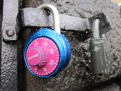 combination lock, combination, castle, padlock, door lock, padlocks, love castle, love locks, locked, sure, love, security, secure, grid, castles, metal, symbol, eternal love, promise, capping, locks to, lockable, shimmer, shine, attach, silver, pink, blue, grey, white, pay, close-up, no people, communication, text, day, focus on foreground, safety, lock, protection, western script, number, outdoors, capital letter, old, selective focus, rusty, 2K, CC0, public domain, royalty free