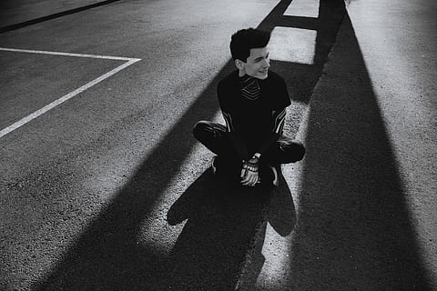 sitting, floor, shadows, Man, on the floor, people, black And White, street, men, outdoors, one Person, urban Scene, city Life, road, males, young Adult, transportation, shadow, high angle view, real people, full length, day, sunlight, lifestyles, nature, leisure activity, childhood, casual clothing, child, boys, 4K, CC0, public domain, royalty free