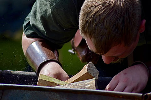 close, make fire, combs thread cutting, working, men, work Tool, manual Worker, construction Industry, craftsperson, skill, occupation, one person, close-up, holding, focus on foreground, boys, wood - material, males, childhood, real people, metal, indoors, day, effort, 5K, CC0, public domain, royalty free