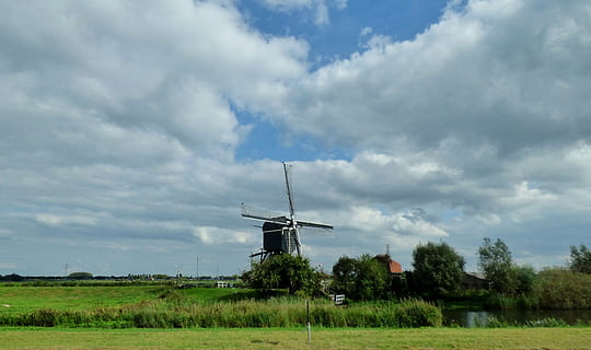 molino, nubes, aire, paisaje, Países Bajos, ambiente, turbina eólica, cielo, nube - cielo, turbina, energía eólica, generación de combustible y energía, energía renovable, conservación del medio ambiente, tierra, planta, campo, energía alternativa, molino de viento tradicional, naturaleza, escena rural, hierba, día, nadie, al aire libre, 4K, CC0, dominio público, libre de derechos