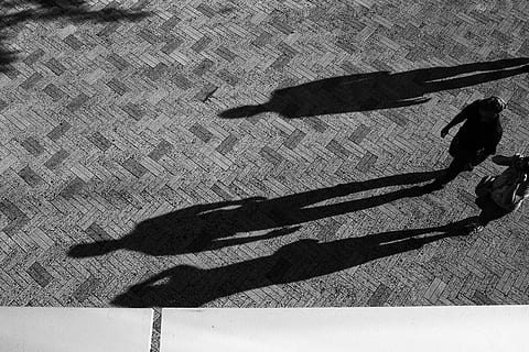 Due, persone, in piedi, calcestruzzo, pavimento, uomo, donna, a piedi, costruzione, sagome, bianco e nero, arte e intrattenimento, arte visiva, concetti e idee, tempo, ombra, temi animali, nessuno, in casa, giorno, avvicinamento, luce del sole, vista dall'alto, persone reali, persona irriconoscibile, strada, natura, sezione bassa, concentrarsi sull'ombra, città, una persona, gamba umana, parte del corpo umano, stili di vita, pavimentazione, parte del corpo, lunga ombra - ombra, 5K, CC0, dominio pubblico, privo di copyright