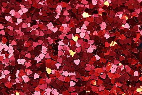 photo, bunch, heart, cutout, decor, lot, background, texture, red, red heart, shine, hearts shiny, sparkle, hearts glittering, love, close, backgrounds, pattern, full frame, textured, large group of objects, no people, abundance, close-up, high angle view, multi colored, freshness, art and craft, shape, beauty in nature, design, sequin, flower, indoors, confetti, luxury, 5K, CC0, public domain, royalty free