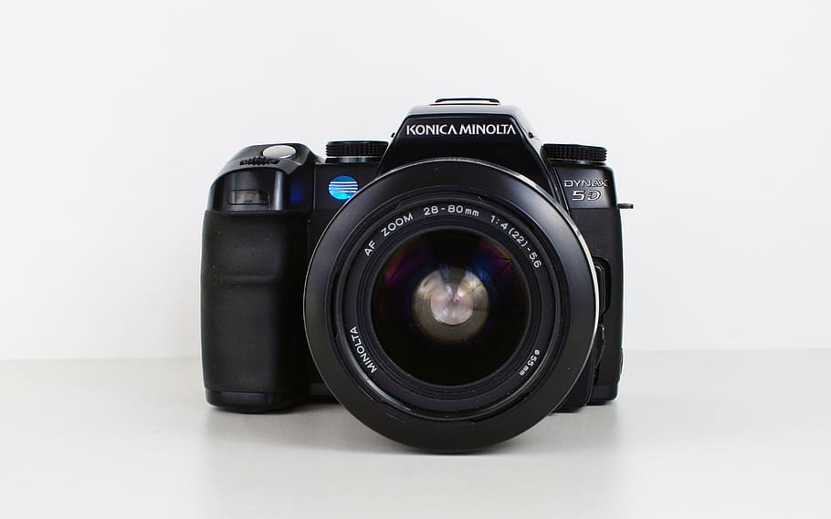 càmera, konica, minolta, càmera antiga, càmera de fotos, fotografia, llum de flaix, digital, càmera digital, dynax 5 d, vell, foto, temes de fotografia, càmera - equip fotogràfic, lent - instrument òptic, color negre, sol objecte, tecnologia, càmera slr, equip fotogràfic, indústria electrònica, tir de l'estudi, lent - ull, a l'interior, equipament, primer pla, tallar, cap gent, modern, fons blanc, 4K