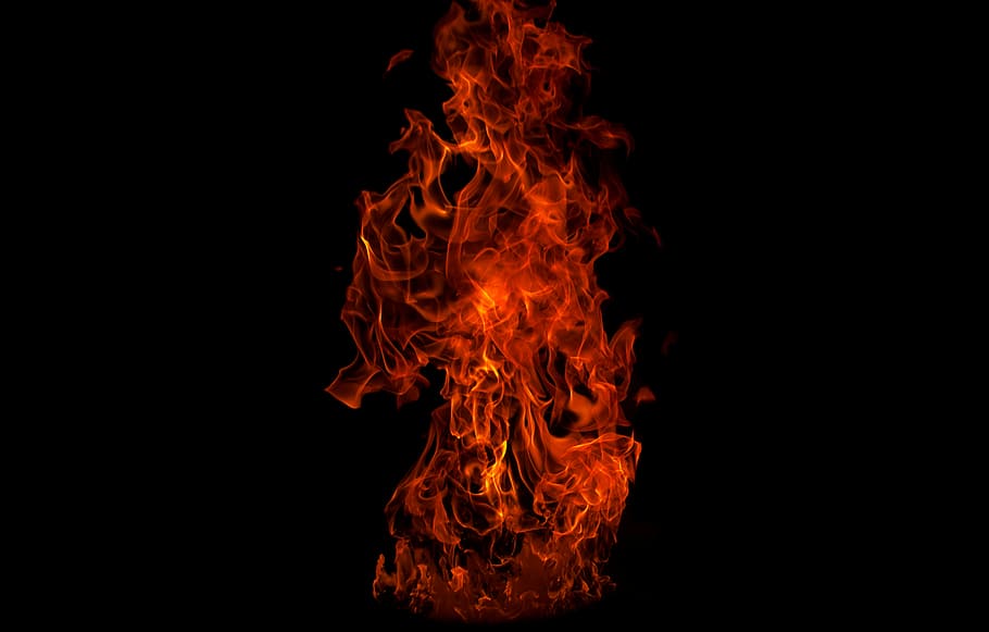 foc digital wallpaper, fără titlu, flacără, portocale, ardere, întuneric, noapte, foc, foc - fenomen natural, temperatura - temperatură, culoare portocalie, Fundal negru, studio shot, luminos, mişcare, semn, semn de avertizare, nici o persoana, natură, elimina, a închide, spațiu copie, comunicare, în interior, infern, 5K