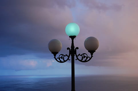 Stehlampe, Himmel, Wolken, wolke - himmel, Schönheit in der Natur, Lichtanlage, Ruhe, Strassenlicht, Natur, Straße, Szenen - Natur, Meer, keine Leute, ruhige Szene, Horizont, Horizont über Wasser, Wasser, draußen, Tag, idyllisch, Licht, 1080P, CC0, gemeinfrei, lizenzfrei