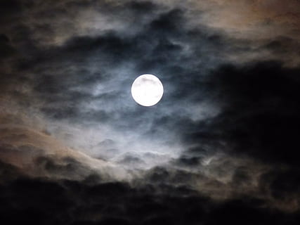 lav, vinkel billede, hvid, fuld, måne, fuldmåne, skyer, mørke, himmel, nat, måneskin, atmosfære, humør, nattehimmel, mystisk, skyens slør, astronomi, plads, sky - himmel, scenics - natur, skønhed i naturen, planetmåne, ingen mennesker, natur, ro, lav vinkel visning, rolig scene, cirkel, mørk, form, geometrisk form, udendørs, formørkelse, astrologi, rum og astronomi, 4K, CC0, offentligt domæne, royaltyfrie
