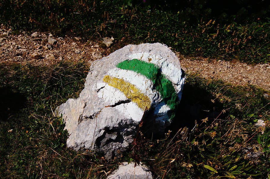 Příroda, stezka, rozcestník, kámen, nikdo, přistát, den, pevný, rostlina, pole, vysoký úhel pohledu, Skála, tráva, venku, mech, rock - objekt, kámen - objekt, detail, bílá barva, růst, tvořivost, klid, kůra, 4K