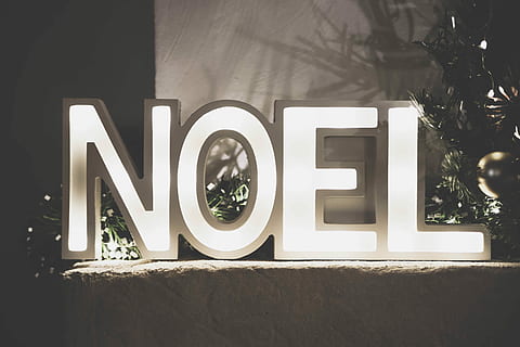 hvid, noel fritstående bogstaver, lys, gråtoner, noel cutout skiltning, noel, ildsted, løv, nativity, meddelelse, tekst, plante, ingen mennesker, belyst, vestlige script, natur, murbygningsfunktion, stort bogstav, belysningsudstyr, udendørs, træ, arkitektur, dag, bygget struktur, hvid farve, sollys, hus, 4K, CC0, offentligt domæne, royaltyfrie