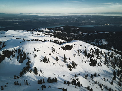 mountain, trees, filled, snow, daytime, aerial, photography, mountains, tree, summit, peak, winter, dji, drone, cold temperature, beauty in nature, scenics - nature, environment, landscape, sky, nature, cloud - sky, no people, tranquility, non-urban scene, white color, tranquil scene, snowcapped mountain, plant, land, woodland, outdoors, pine tree, mountain peak, coniferous tree, 1080P, CC0, public domain, royalty free