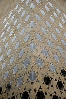 Ulm, Germania, sinagoga, facciata, Luoghi di interesse, architettura, costruzione, religione, stella di Davide, comunità religiosa ebrea, casa di dio esagramma, simbolo, religioso, fede, giudaismo, Weinhof, ortodosso, struttura costruita, esterno dell'edificio, modello, Inquadratura dal basso, fotogramma intero, nessuno, sfondi, forma geometrica, forma, design, soffitto, in casa, ripetizione, giorno, metallo, caratteristica architettonica, moderno, lucernario, direttamente sotto, architettura e arte, lusso, 4K, CC0, dominio pubblico, privo di copyright