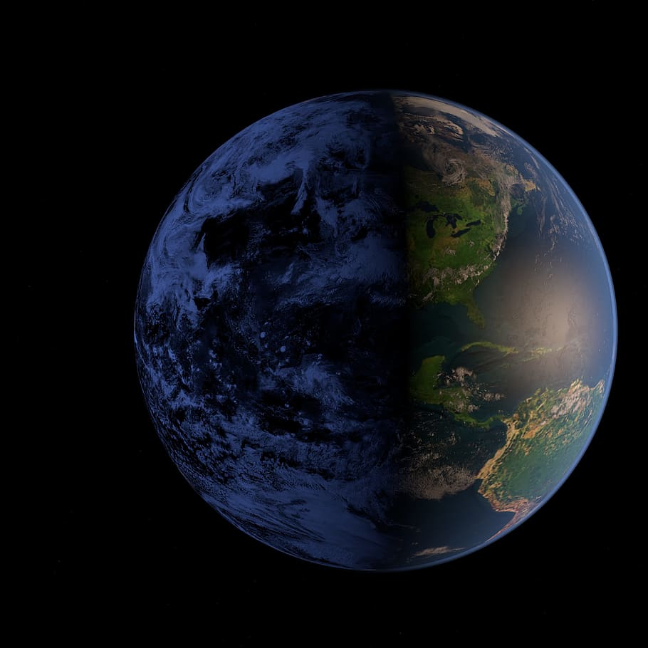 Erde Illustration, Erde, Platz, Blauer Planet, Planet - Raum, Planet Erde, Natur, Satellitenansicht, Kugel, einzelnes Objekt, keine Leute, Nacht-, Himmel, Globus - vom Menschen geschaffenes Objekt, Astronomie, schwarzer Hintergrund, draußen, Wasser, Geometrische Figur, Kreis, Meer, gestalten, Schönheit in der Natur, digitaler Verbund, 4K