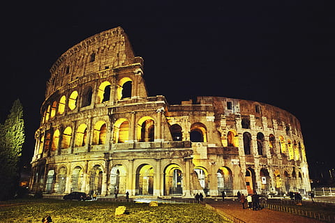colosseum of rome, architecture, building, infrastructure, structure, colosseum, ampitheatre, coliseum, amphitheater, rome - Italy, roman, stadium, roman Forum, famous Place, italy, old Ruin, night, history, ancient, archaeology, ancient Rome, ruined, travel Destinations, italian Culture, old, travel, monument, europe, tourism, arch, built structure, the past, building exterior, incidental people, ancient civilization, sky, city, arts culture and entertainment, 5K, CC0, public domain, royalty free