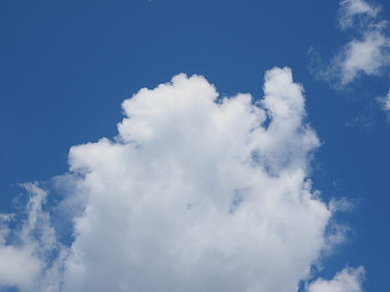 mraky, cloudformace, nebe, modrý, bílý, atmosféra, kupovité mraky, mrak - nebe, nízký úhel pohledu, krása v přírodě, scenics - příroda, bílá barva, klid, Příroda, den, nikdo, klidné scény, venku, pozadí, idylický, celý rám, měkkost, načechraný, slunečního světla, scéna s oblaky, meteorologie, 4K, CC0, veřejná doména, bez autorských práv