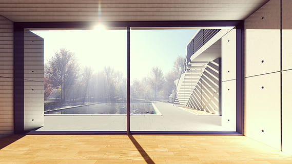 black, sliding, glass door, window, indoors, empty, architecture, fair weather, outdoors, office, door, house, modern, room, sky, swimming pool, 3d, apartment, design, large, apartment-interior, big-window, blue-hall, light, building, wall, floor, hall, 3d-illustration, luxury, sky-light, home, clear, perspective, blank, clean, interior, blue, built structure, sunlight, building exterior, day, nature, no people, tree, glass - material, absence, clear sky, flooring, plant, 8K, CC0, public domain, royalty free