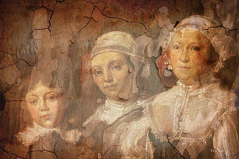 art, foto, art i artesania, representació humana, religió, representació, grup de persones, dones, adult, història, creativitat, antiguitat, a l'interior, femelles, el passat, gent, retrat, cultura i entreteniment artístic, espiritualitat, semblança masculina, rostre humà, efecte texturat, compost digital, 5K, CC0, domini públic, lliure de regalies