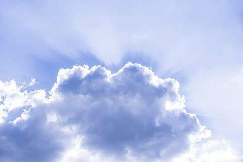 low, angle photography, cloudy, sky, cloud, sunbeam, rays, heavenly, mood, atmosphere, cloud formation, sunlight, rest, still, light, cloud - sky, cloudscape, blue, beauty in nature, backgrounds, scenics - nature, tranquility, white color, nature, idyllic, wind, environment, dramatic sky, fluffy, tranquil scene, no people, meteorology, vibrant color, outdoors, freedom, bright, clean, softness, 5K, CC0, public domain, royalty free
