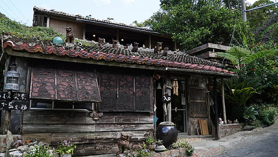 Okinawa, cafe, Zenzai, arkitektur, plante, bygget struktur, bygning udvendig, bygning, træ, dag, tag, natur, hus, ingen mennesker, indgang, vækst, sted for tilbedelse, religion, tro, udendørs, helligdom, tagsten, 2K, CC0, offentligt domæne, royaltyfrie