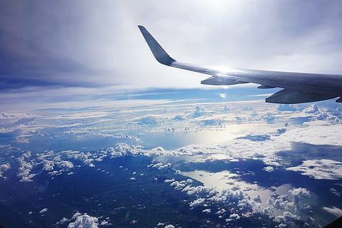 white, plane, flying, daytime, flight, cloud, public, aircraft, aviation, wing, republic of the philippines, airplane, transportation, air Vehicle, blue, air, sky, aircraft Wing, commercial Airplane, window, travel, aerial View, cloud - Sky, engine, high Up, looking Through Window, mode of transportation, nature, mid-air, scenics - nature, day, journey, environment, beauty in nature, motion, sunlight, no people, outdoors, aerospace industry, above, 5K, CC0, public domain, royalty free