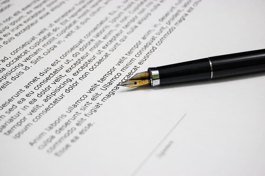 sort, kalligrafi pen, hvid, papir, hvidt papir, dokument, aftale, Dokumenter, skilt, forretning, pen, fyldepen, tekst, rets system, skriveinstrument, meddelelse, korrespondance, tæt på, skrivning, lov, ingen mennesker, ansvar, kontrakt, signering, indendørs, blæk, 2K