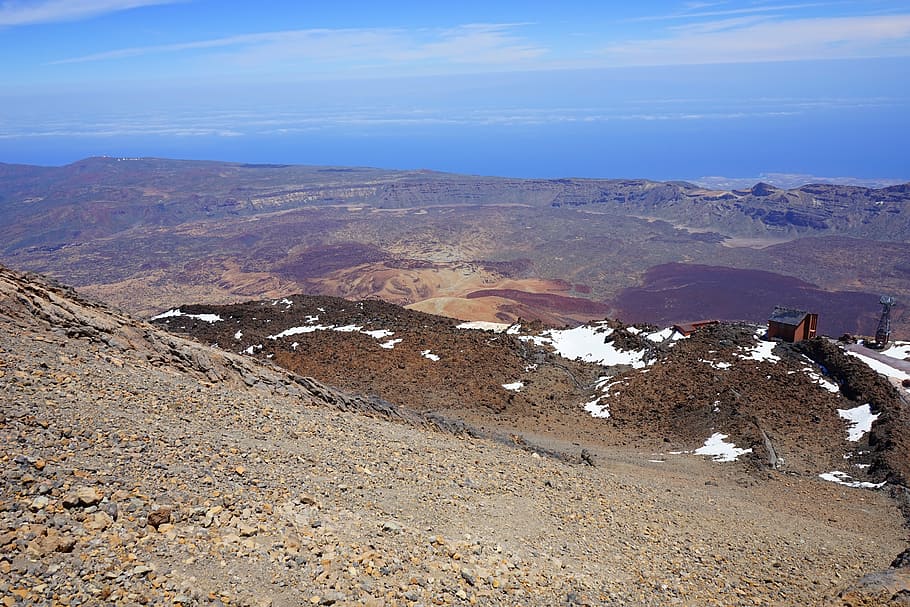llegir cañadas, caldera, teide, vista, bona vista, estació, estació del telefèric, telefèric, telefèric del teide, cràter, paisatge lunar, lava, muntanya, naturalesa, paisatge, turó, cel, escenics - natura, medi ambient, escena tranquil·la, bellesa a la natura, tranquil·litat, escena no urbana, Serra, dia, idíl·lic, cap gent, núvol - cel, remot, terra, vista d’angle alt, geografia física, a l'aire lliure, clima, clima àrid, 5K