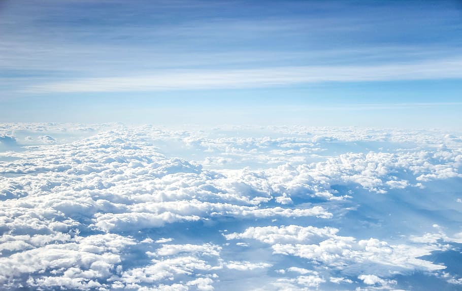 antenne, fotografering, skyer, skyer på verden, himmel, Sky, sky view, blå, hvid, fluffy, smukt landskab, sindsro, atmosfære, natur, skønhed i naturen, sky - himmel, ro, ingen mennesker, scenics, rolig scene, baggrunde, scenics - natur, luftfoto, cloudscape, idyllisk, hvid farve, dag, udendørs, miljø, over, meteorologi, blødhed, 2K