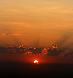 sunrise, cloud, twilight, red, nice, sunset, sky, beauty in nature, scenics - nature, orange color, tranquil scene, tranquility, cloud - sky, idyllic, sun, no people, nature, sea, horizon, horizon over water, outdoors, water, silhouette, dramatic sky, non-urban scene, romantic sky, 2K, CC0, public domain, royalty free