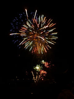 Fire, Fireworks, Biarritz, firework display, celebration, firework - man made object, exploding, sparks, night, firework, event, motion, illuminated, long exposure, sky, low angle view, arts culture and entertainment, glowing, light, nature, no people, multi colored, blurred motion, outdoors, dark, explosive, entertainment event, festival, 4K, CC0, public domain, royalty free