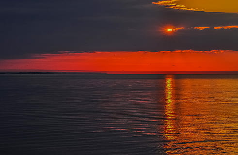 mar, nuvens, Dom, laranja, agua, por do sol, cor laranja, céu, scenics - natureza, horizonte, beleza na natureza, horizonte sobre a água, beira-mar, ninguém, tranquilidade, natureza, cena tranquila, nuvem - céu, idílico, reflexão, ao ar livre, multi colorido, céu romântico, 5K