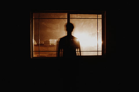 silhouette, man, standing, window, people, back Lit, women, men, dark, indoors, rear view, adults only, one person, adult, night, three quarter length, mystery, nature, domestic room, business, real people, looking through window, waiting, 4K, CC0, public domain, royalty free