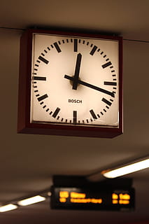 station clock, clock, time indicating, time, railway station, clock face, time of, hours, travel, metro, berlin, frankfurter allee, indoors, number, no people, minute hand, accuracy, instrument of time, close-up, wall - building feature, clock hand, illuminated, man made object, man made, transportation, wall clock, night, focus on foreground, low angle view, checking the time, 5K, CC0, public domain, royalty free