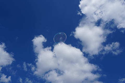 berlin, hell, germany, sky, cloud - sky, low angle view, blue, nature, beauty in nature, no people, moon, scenics - nature, tranquility, tranquil scene, day, outdoors, space, mid-air, flying, idyllic, white color, astronomy, environment, planetary moon, 5K, CC0, public domain, royalty free