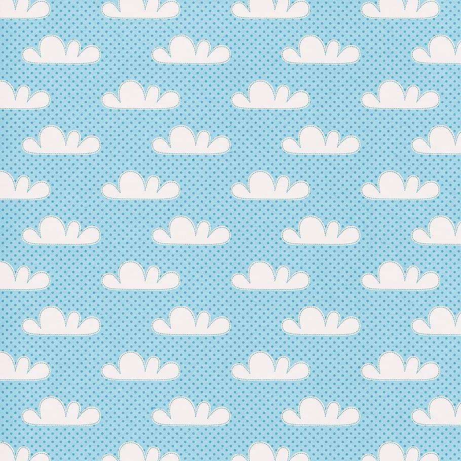modrý, bílý, textil, Pozadí, mraky, vzor, vektor, ilustrace, bezešvý, abstraktní, dekorace, počítačová grafika, design, tapety vzor, celý rám, texturou, nikdo, detail, uvnitř, puntíkovaný, opakování, kov, velká skupina objektů, bílá barva, studio shot, stálý život, hojnost, polka dot, tvar, otvor, stříbrné barvy, 2K