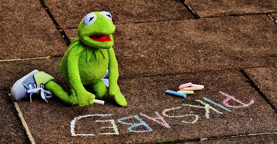 Straßenkreide, errors tipogràfics, kermit, granota, guix, pintura, sòl, pixabay, colorit, guix de carrer, dibuixar, pintat, dibuix, joguina suau, animal de peluix, granotes, divertit, bonic, escrit, Font, representació, creativitat, joguina, art i artesania, infància, color verd, representació humana, text, vista d’angle alt, guió occidental, artesania, dia, figureta, comunicació, naturalesa, semblança masculina, a l'aire lliure, natura morta, 5K
