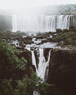 aereo, vista, cascate, giorno, fotografia, in esecuzione, acqua, cascata, roccia, masso, albero, lago, fiume, nebbia, paesaggio, natura, autunno, paraguay, brasile, acqua corrente, scenics - natura, lunga esposizione, bellezza nella natura, movimento, fluente, pianta, ambiente, energia, movimento sfocato, nessuno, foresta, potere in natura, all'aperto, acqua che cade, 4K, CC0, dominio pubblico, privo di copyright