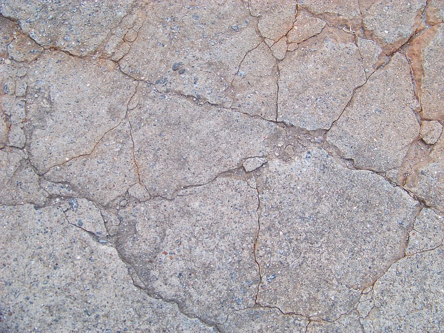 ciment, pis, guix, gris, esquerdat, textura, concret, aspre, superfície, patró, marc complet, fons, cap gent, dia, sòlid, naturalesa, material de pedra, marbre, directament a sobre, vista d’angle alt, primer pla, a l'aire lliure, rock, sendera, arquitectura, llambordes, efecte texturat, clima àrid, 2K
