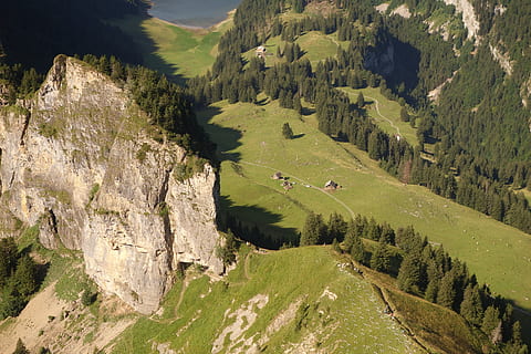 udsigt, rejselyst, fremsyn, grøn farve, scenics - natur, skønhed i naturen, plante, træ, rolig scene, ro, ikke-urbane scene, bjerg, dag, miljø, natur, jord, landskab, høj vinkel visning, vækst, idyllisk, græs, fjern, ingen mennesker, bjergkæde, udendørs, 5K, CC0, offentligt domæne, royaltyfrie