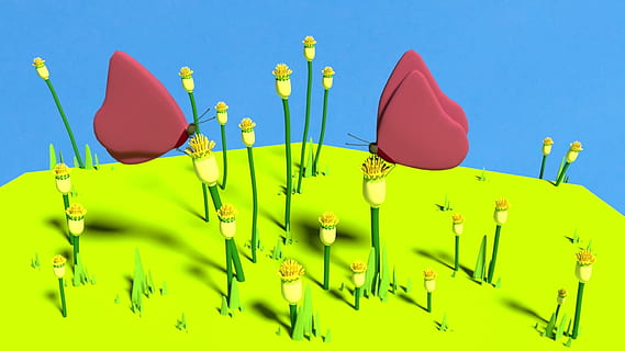 lente, de lente, bloemen, natuur, groen, bloesem, zon, bloeien, bloeiend, zomer, licht, roze, geel, vlinders, 3d render, gras, weide, buitenshuis, seizoen, veld-, zonnig, helder, bloem, bloeiende plant, fabriek, gekleurde achtergrond, dier, schoonheid in de natuur, blauw, geen mensen, versheid, dierenleven, detailopname, ongewerveld, hemel, dierlijke thema's, groene kleur, studio opname, levendige kleuren, water, bloemhoofd, Purper, blauwe achtergrond, 1080P, CC0, publiek domein, royaltyvrij