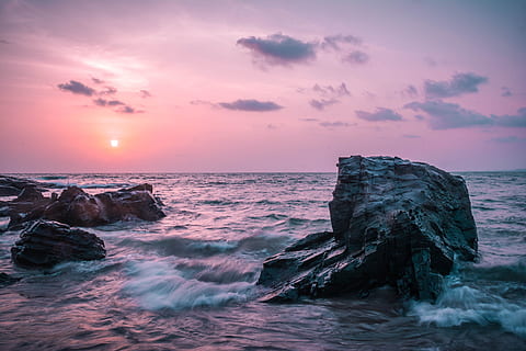 kahverengi, tek parça anıt, vücut, Su, timelapse fotoğraf, Deniz dalgaları, kilitlenen, gri, taşlar, gün batımı, hızlandırılmış, Fotoğraf, deniz, doğa, kaya - nesne, kıyı şeridi, dalga, plaj, peyzaj, scenics, gökyüzü, deniz manzarası, akşam karanlığı, su üzerinde ufuk, açık havada, doğada güzellik, bulut - gökyüzü, mavi, uçurum, insansız, gündoğumu - şafak, Güneş ışığı, suyun kenarı, yaz, Kaya, katı, hareket, manzaralar - doğa, ufuk, arazi, huzur, sakin sahne, doğadaki güç, kırma, 5K, CC0, kamu malı, telif ücretsiz