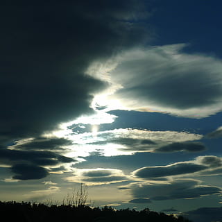 Clouds, Mood, Light, Dramatic, sky, heaven, dramatic sky, cloud - sky, silhouette, cloudscape, scenics, beauty in nature, scenics - nature, tranquility, tranquil scene, nature, sunset, no people, low angle view, sunbeam, outdoors, tree, environment, flying, plant, storm, 1080P, CC0, public domain, royalty free