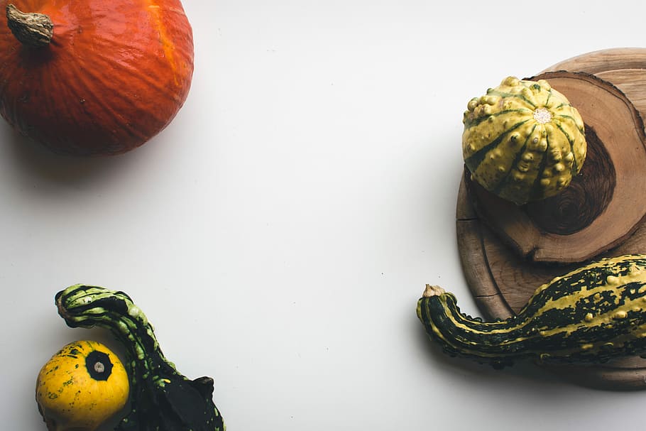 dekorative græskar, dekorative, græskar, ovenfra, hvid baggrund, efterår, mad, dekoration, sæson, ingen mennesker, frugt, tæt på, indendørs, halloween, mad og drikke, sund kost, stilleben, grøntsag, høj vinkel visning, velvære, friskhed, bord, Kunst og håndværk, kreativitet, squash - grøntsag, grøn farve, studio skud, 5K