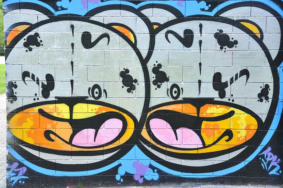 graffiti, orsi, parete, arte e artigianato, multicolore, creatività, nessuno, rappresentazione umana, giorno, avvicinamento, architettura, struttura costruita, caratteristica della parete, rappresentazione, cerchio, forma, città, comunicazione, design, modello, forma geometrica, esterno dell'edificio, murale, 4K