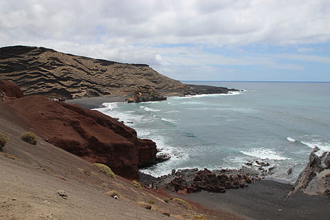 lanzarote, intocada, areia, de praia, mar, agua, céu, horizonte sobre a água, horizonte, terra, beleza na natureza, scenics - natureza, nuvem - céu, cena tranquila, tranquilidade, natureza, dia, idílico, cena não urbana, litoral, onda, ninguém, 5K, CC0, domínio público, royalty free