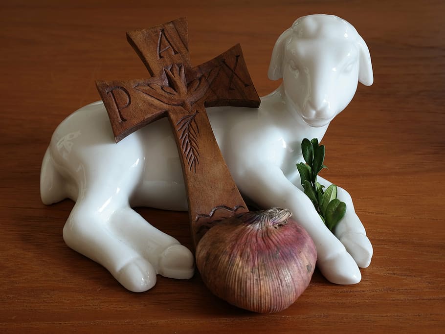 blanc, ceràmica, figureta de cabra, Pasqua, xai, creu, salutació de pasqua, palmell, bombeta gladiolus, bulb de flors, schäfchen, boix, en viu, viu, resurrecció, la vida eterna, menjar, material de fusta, espècia, vegetals, cuinar, menjar i beguda, taula, natura morta, a l'interior, cap gent, ingredient, Color blanc, frescor, vista d’angle alt, primer pla, All, elecció, benestar, representació, variació, alimentació saludable, 4K