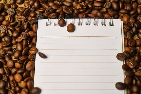 coffee, core, caffeine, kitchen, food, photography, wood, espresso, food photo, cappuccino, good morning, nutrition, morning, brown, wake, photo, macro, background, table, latte, seed, cafe, colombia, fresh, healthy lifestyle, healthy eating, product photo, organic, green, health, healthy, diet, texture, vegetarian, backgrounds, detail, nobody, vegan, close-up, notebook, page, the work, work, to write, pen, read, white, course, office, note, note book, take notes, literature, paper, article, the draw, design, book, pencil, delicious, healthy food, drawing, beautiful, food and drink, coffee - drink, still life, large group of objects, roasted coffee bean, indoors, freshness, roasted, directly above, abundance, no people, copy space, refreshment, coffee bean, blank, 5K, CC0, public domain, royalty free