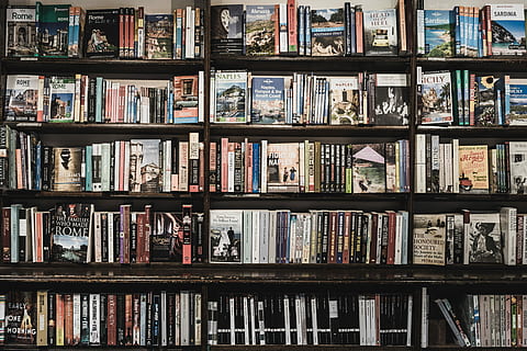 assortert bok mye, assorted-title boksamling, bokvegg, bokhylle, bibliotek, interiør, bibliotek interiør, bokstabel, sectional bokhylle, corpu, bok, kunnskap, daunt bok, lesning, bøker, booking, lesehest, hylle, utgivelse, stor gruppe gjenstander, utdanning, overflod, på rad, innendørs, full ramme, ingen folk, bakgrunn, rekkefølge, variasjon, ordning, valg, litteratur, læring, stilleben, lærebok, 5K, CC0, offentlig domene, opphavsrett gratis