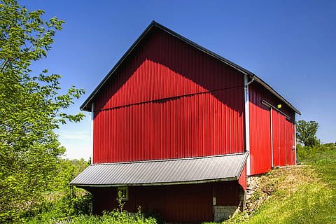fienile, rustico, fienili, rosso, Wow, Ohio, arte digitale, rurale, panoramico, nazione, campagna, scenario, capannone, capannoni, azienda agricola, aziende agricole, agricoltura, agricolo, agriturismo, champagne, contea, americana, foto, fotografia, struttura, strutture, Sturgell, William Sturgell, Bill Sturgell, storico, Home decor, edifici, nuvole, cielo, albero, alberi, nuvoloso, cieli, erbacce, contea di champagne, urbana, struttura costruita, pianta, architettura, natura, giorno, esterno dell'edificio, nessuno, blu, cielo sereno, all'aperto, costruzione, soleggiato, legno - materiale, erba, luce del sole, magazzino, industria, ferro, lega, acciaio, 5K, CC0, dominio pubblico, privo di copyright